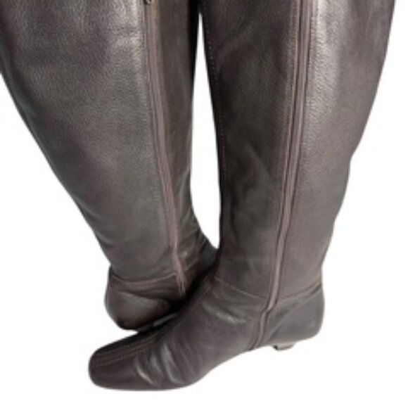 Eddie Bauer Dark Brown Leather Knee High Boots Womens 8 Wide Calf - Picture 4 of 14